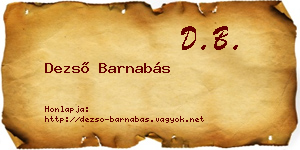 Dezső Barnabás névjegykártya